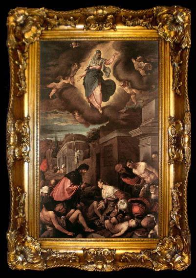 framed  Jacopo Bassano St Roche among the Plague Victims and the Madonna in Glory, ta009-2